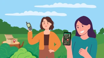 Map with geocache points